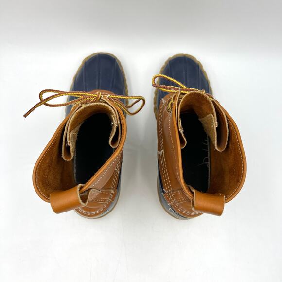 Vintage LL Bean Duck Toe Boots Blue Maine Hunting Shoe Leather - Picture 5 of 9